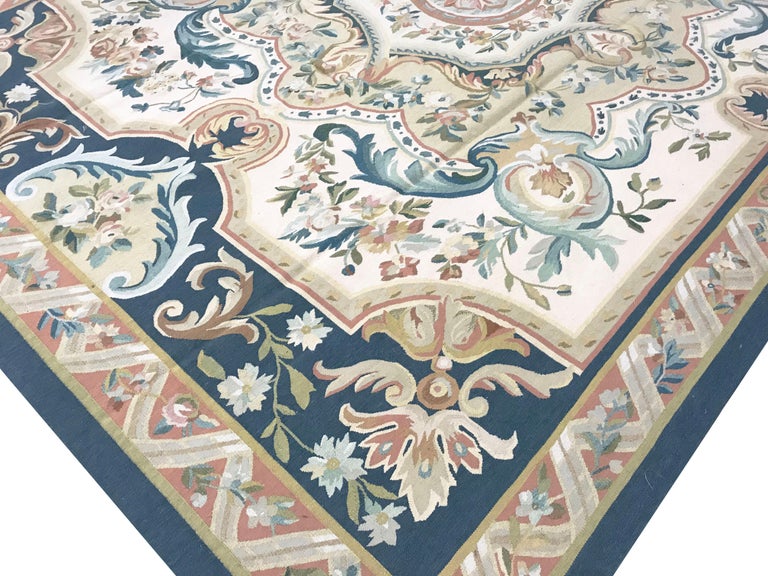 Traditional French Aubusson Style FlatWeave Rug For Sale at 1stdibs