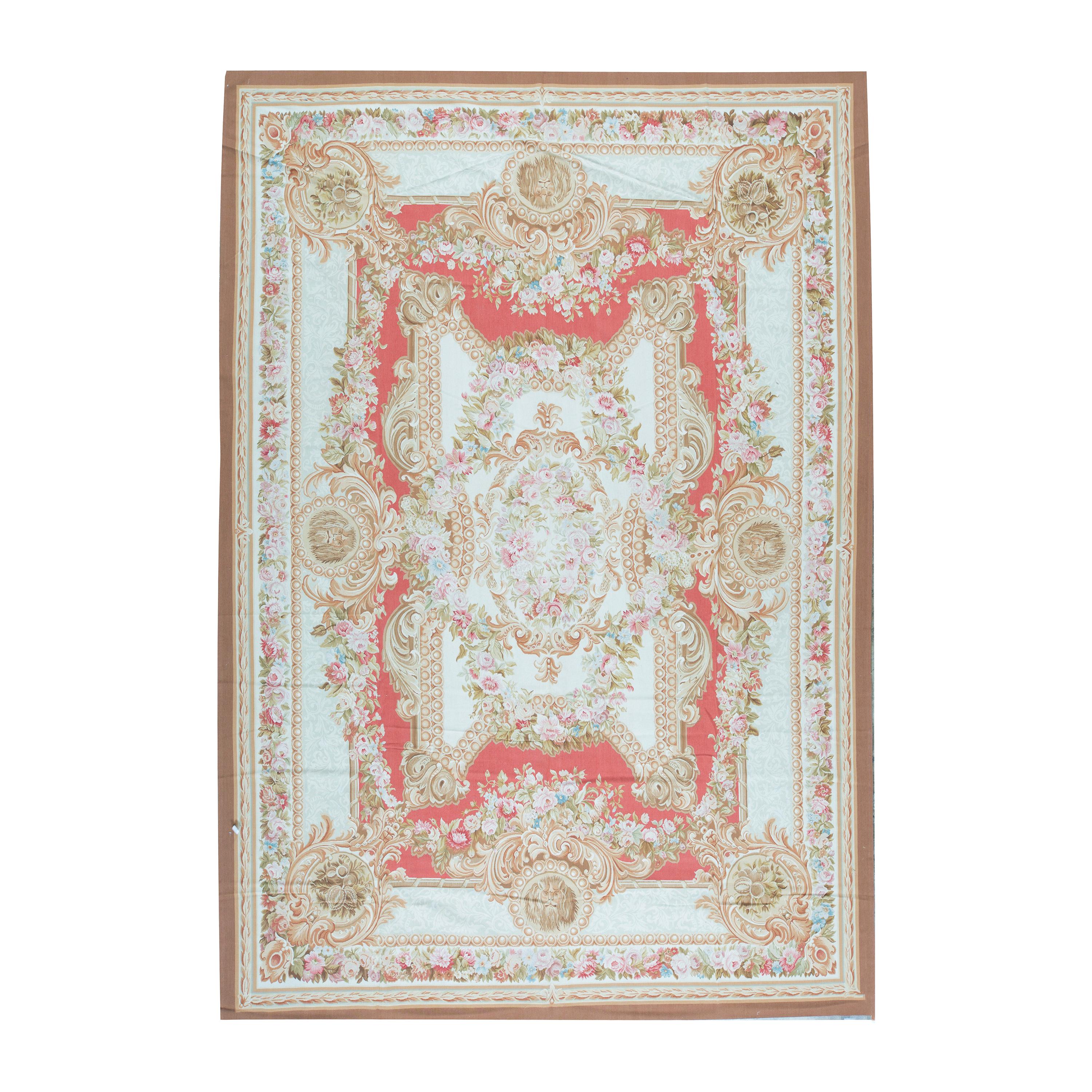 17th Century Traditional French Aubusson Style Flat-Weave Rug