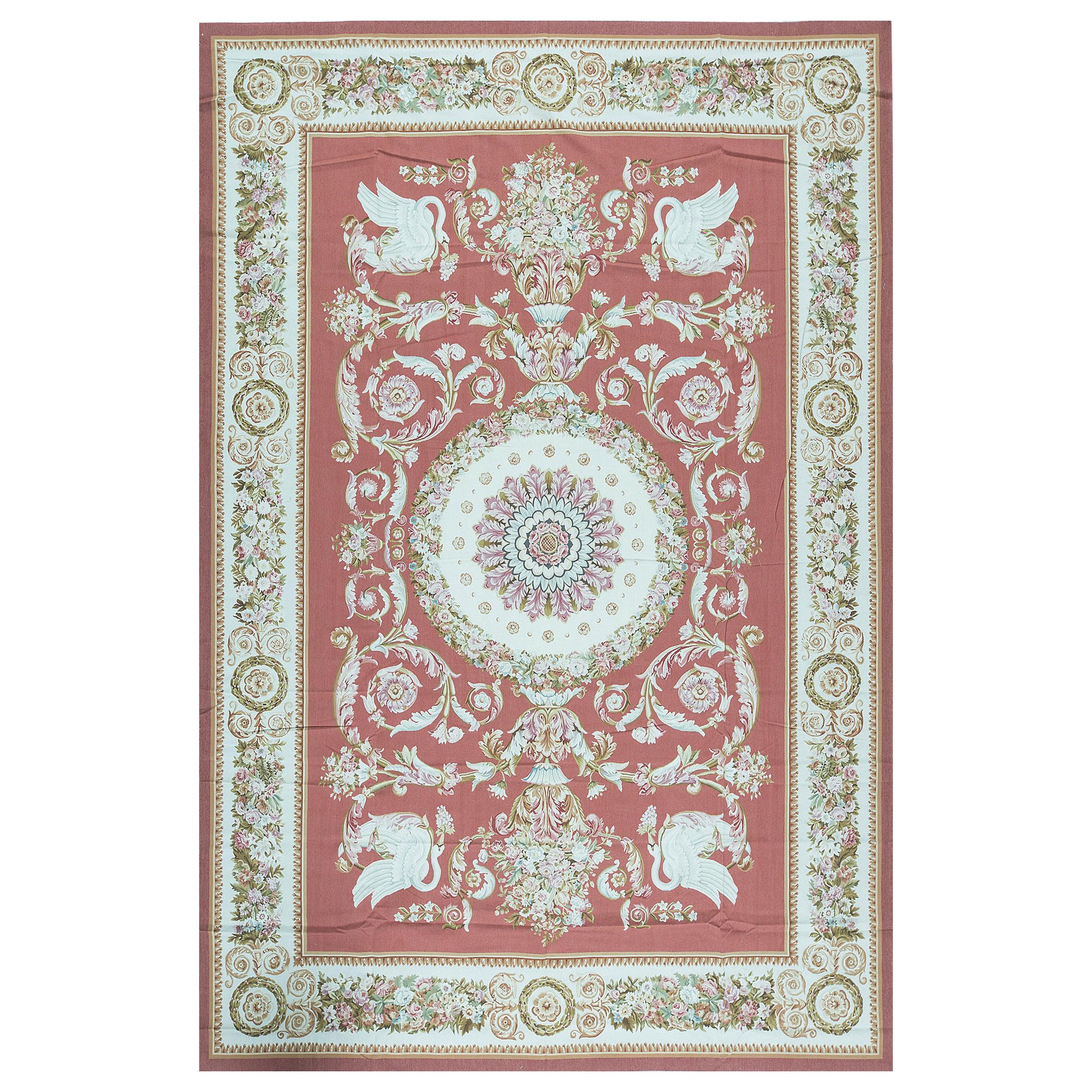 Tapis traditionnel français du 17ème siècle de style Aubusson à tissage plat