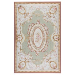 Alfombra tradicional francesa de tejido plano estilo Aubusson del siglo XVII