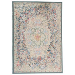 Tapis traditionnel français du 17ème siècle de style Aubusson à tissage plat