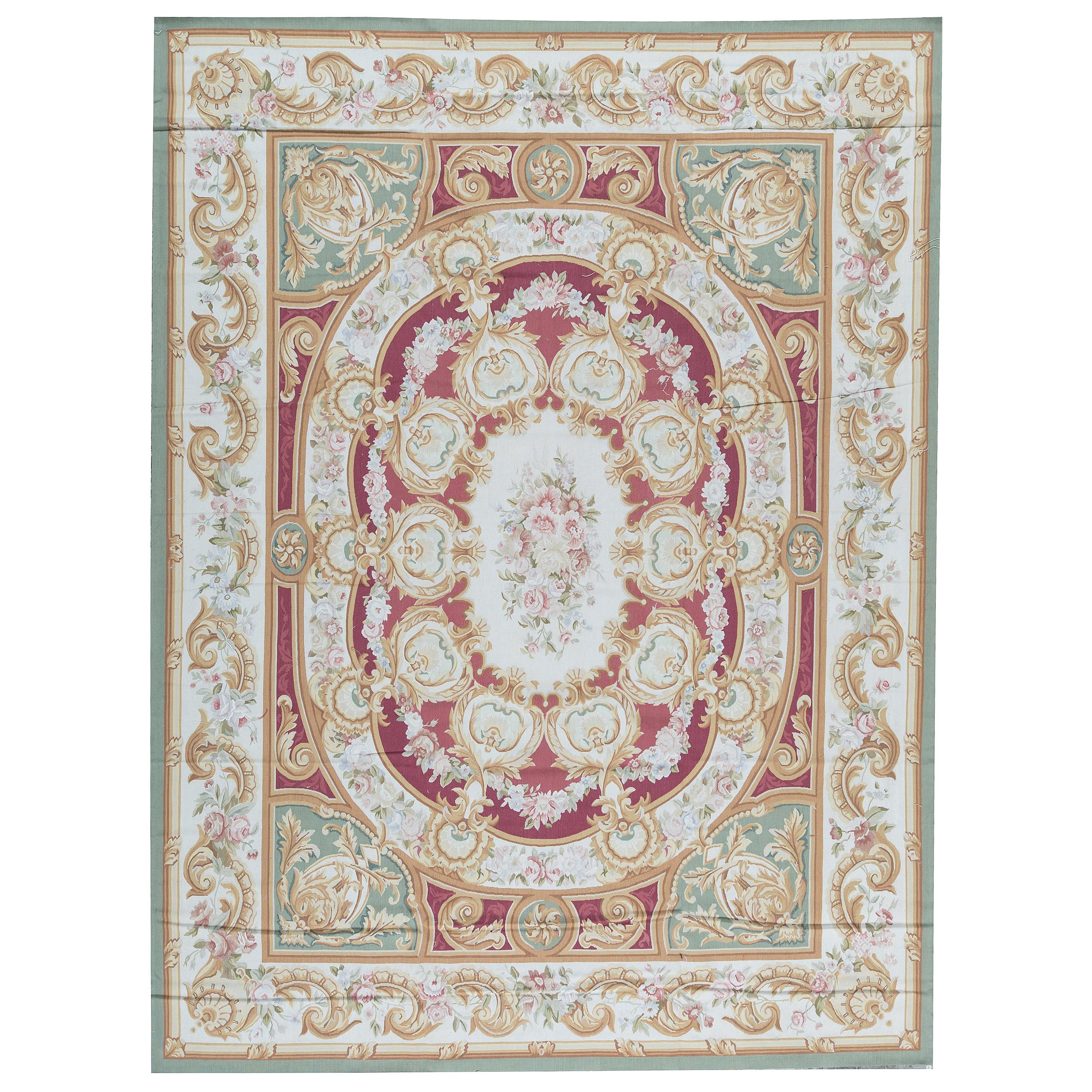 17th Century Traditional French Aubusson Style Flat-Weave Rug For Sale