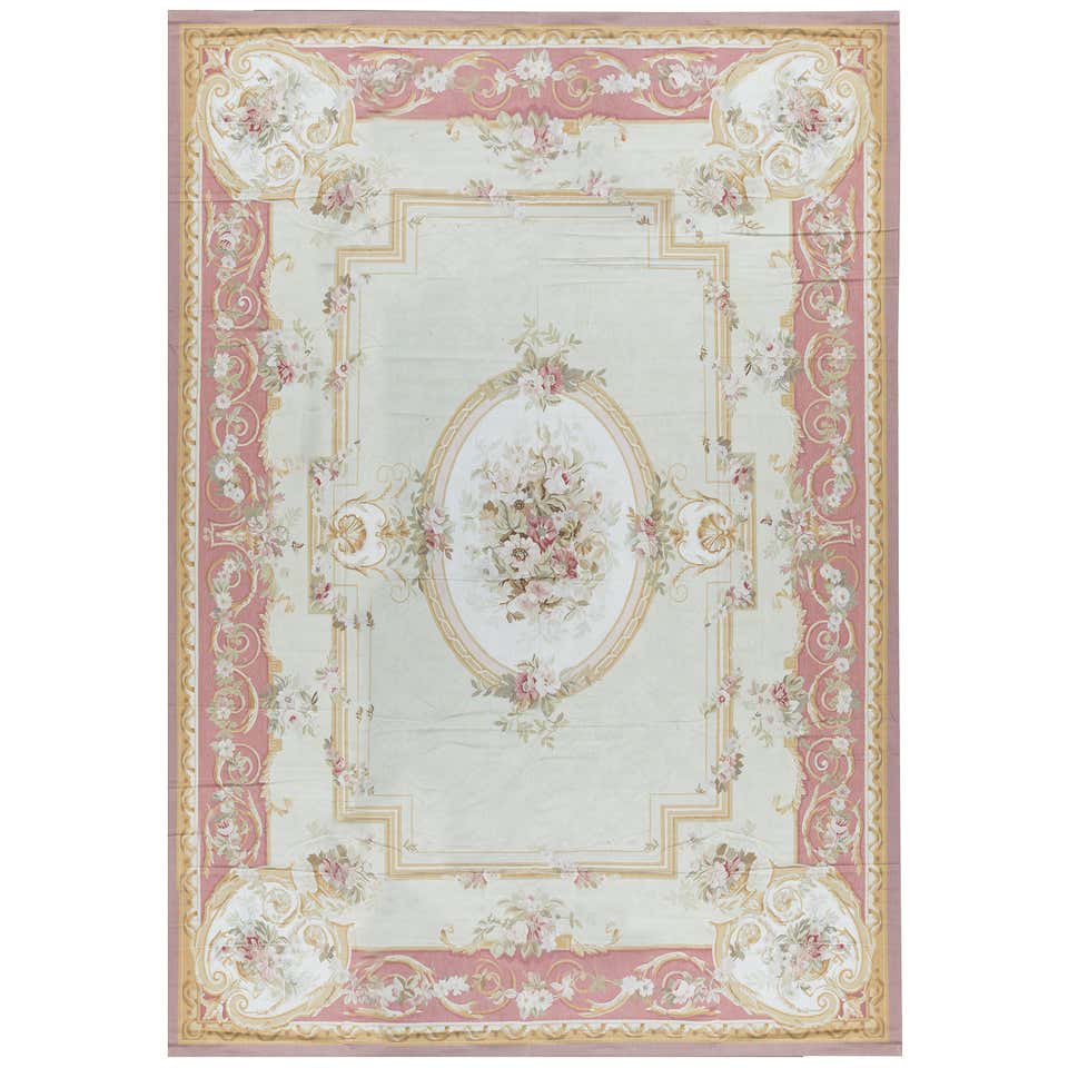 Vintage French Aubusson Rug with Regal Romantic Rococo Style For Sale ...