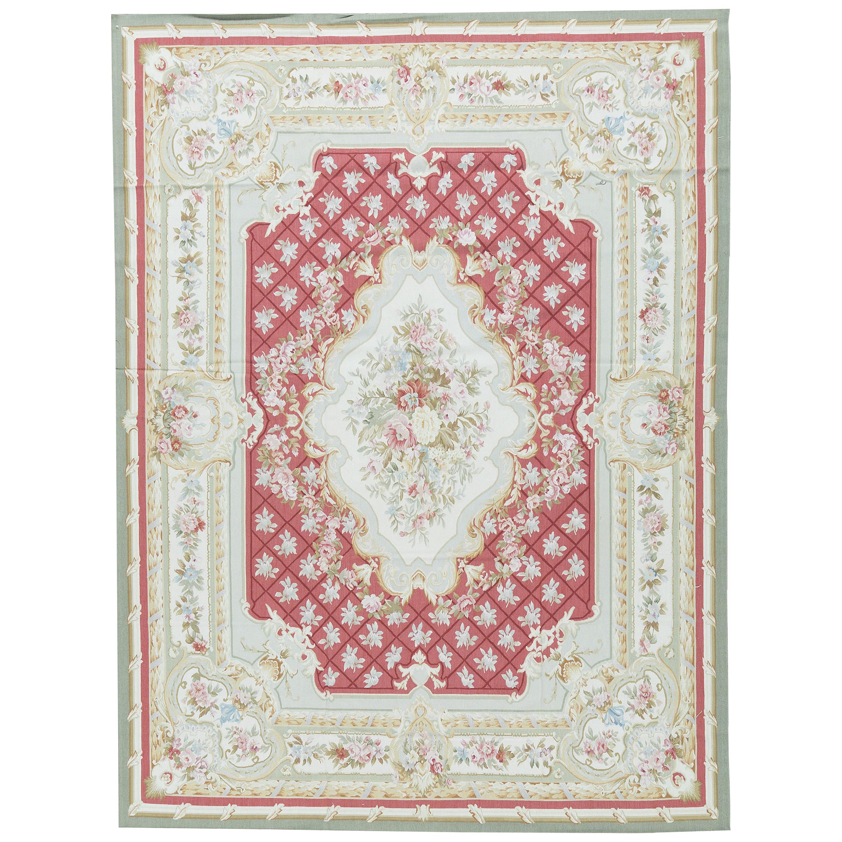 17th Century Traditional French Aubusson Style Flat-Weave Rug For Sale