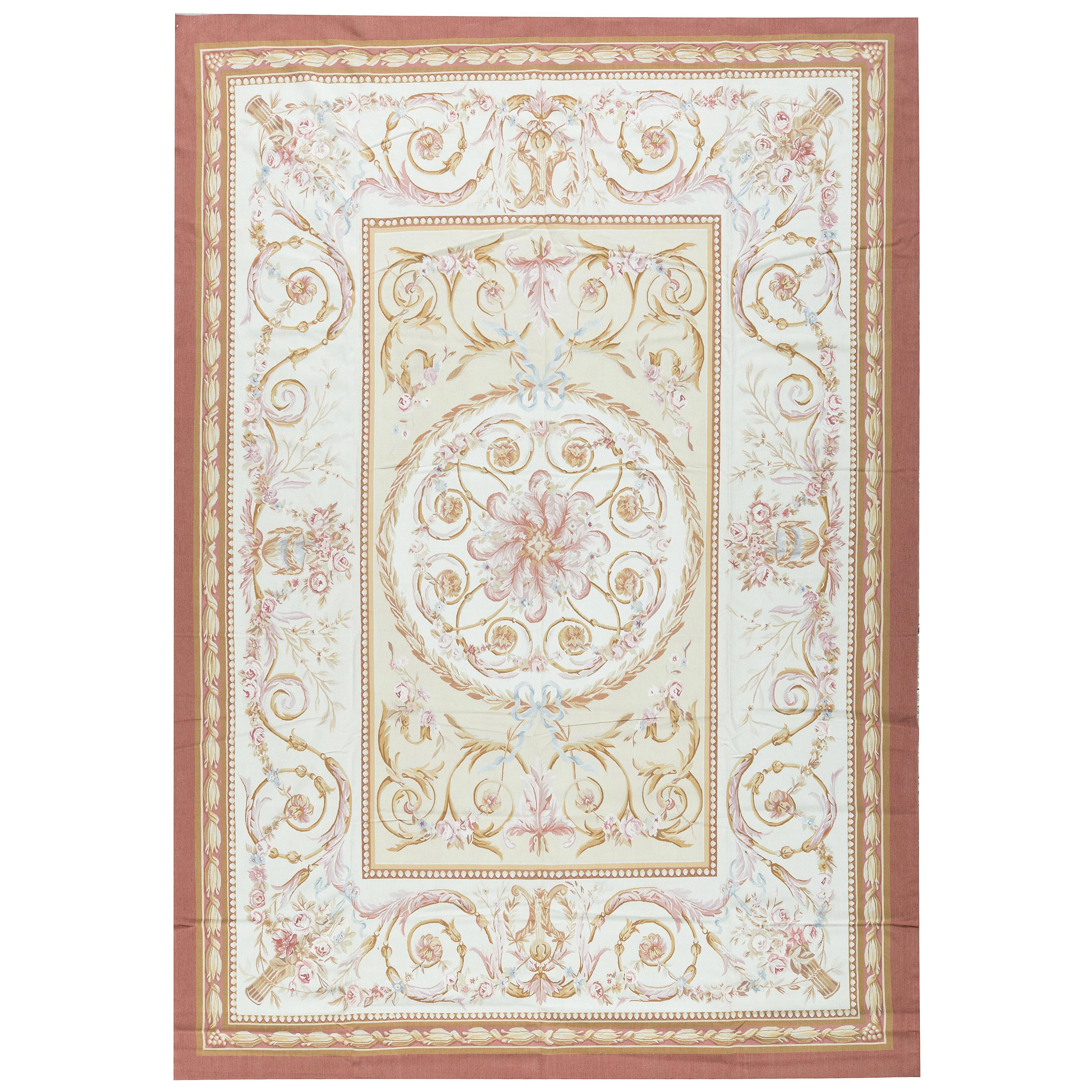 17th Century Traditional French Aubusson Style Flat-Weave Rug For Sale