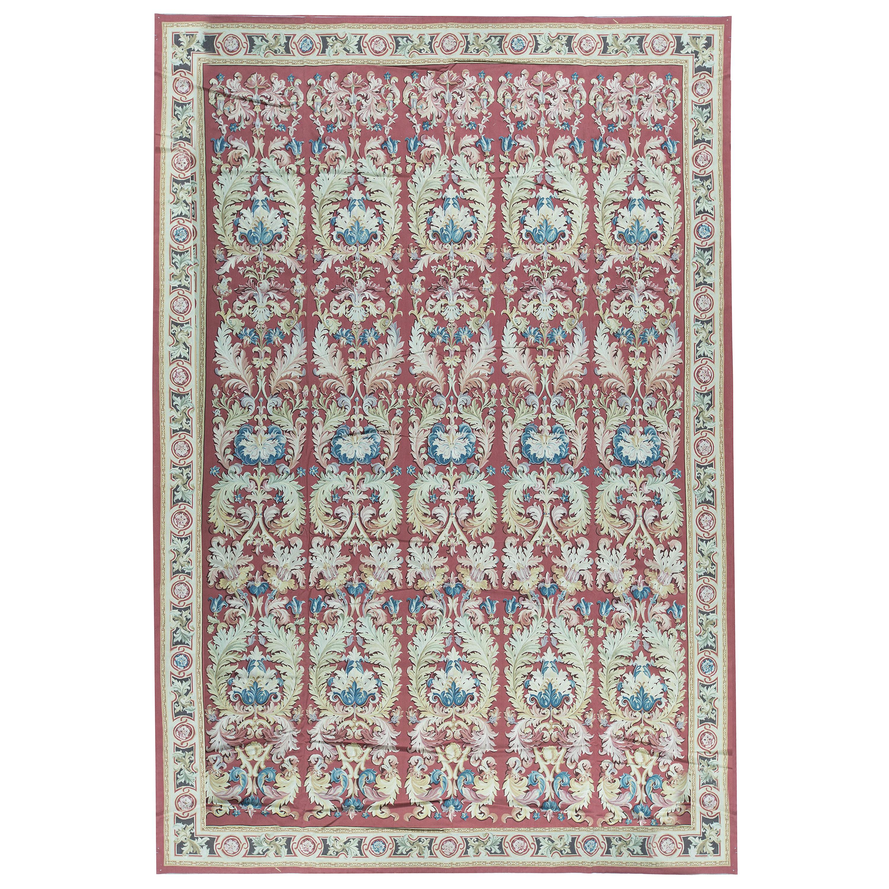 17th Century Traditional French Aubusson Style Flat-Weave Rug For Sale