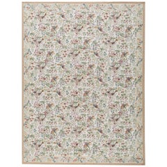 Tapis traditionnel français du 17ème siècle de style Aubusson à tissage plat