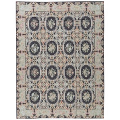 17th Century Traditional French Aubusson Style Flat-Weave Rug