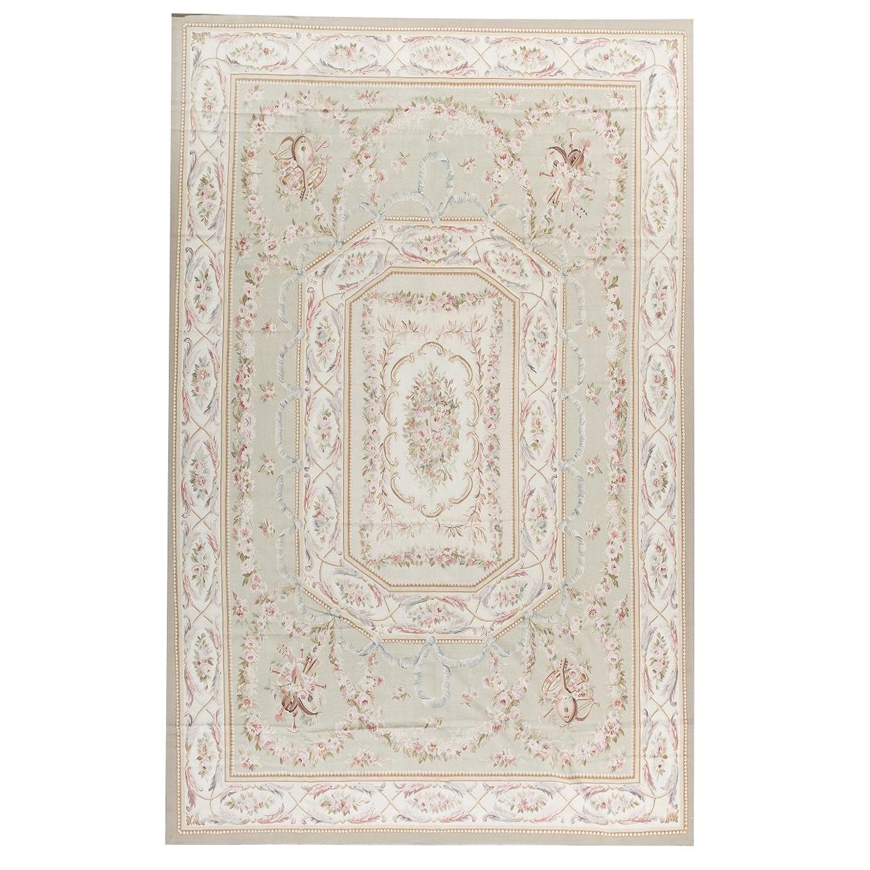 17th Century Traditional French Aubusson Style Flat Weave Rug