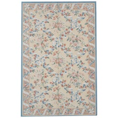 Tapis traditionnel français du 17ème siècle de style Aubusson à tissage plat