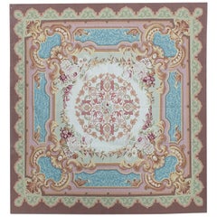 Tapis traditionnel français du 17ème siècle de style Aubusson à tissage plat