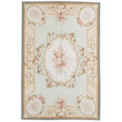 Tapis traditionnel français du 17ème siècle de style Aubusson à tissage plat