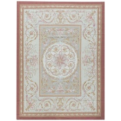 Tapis traditionnel français du 17ème siècle de style Aubusson à tissage plat