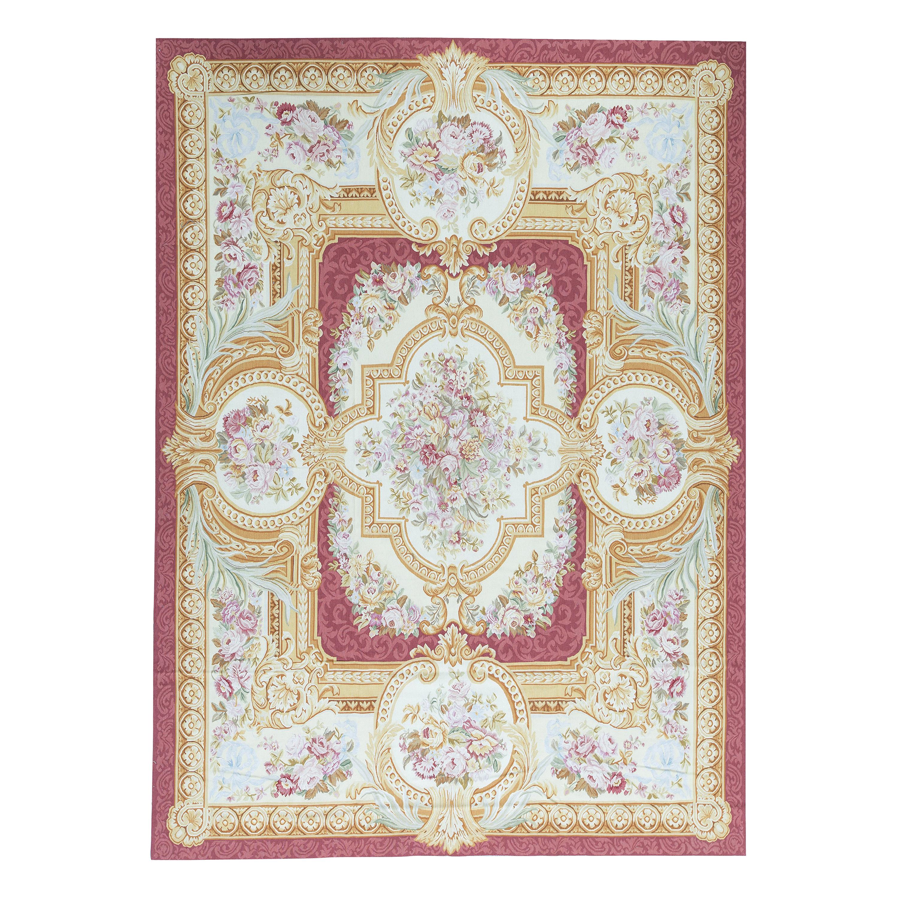 17th Century Traditional French Aubusson Style Flat-Weave Rug For Sale