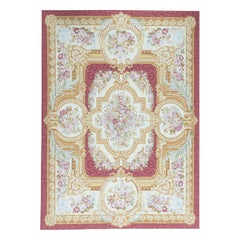 Alfombra tradicional francesa de tejido plano estilo Aubusson del siglo XVII