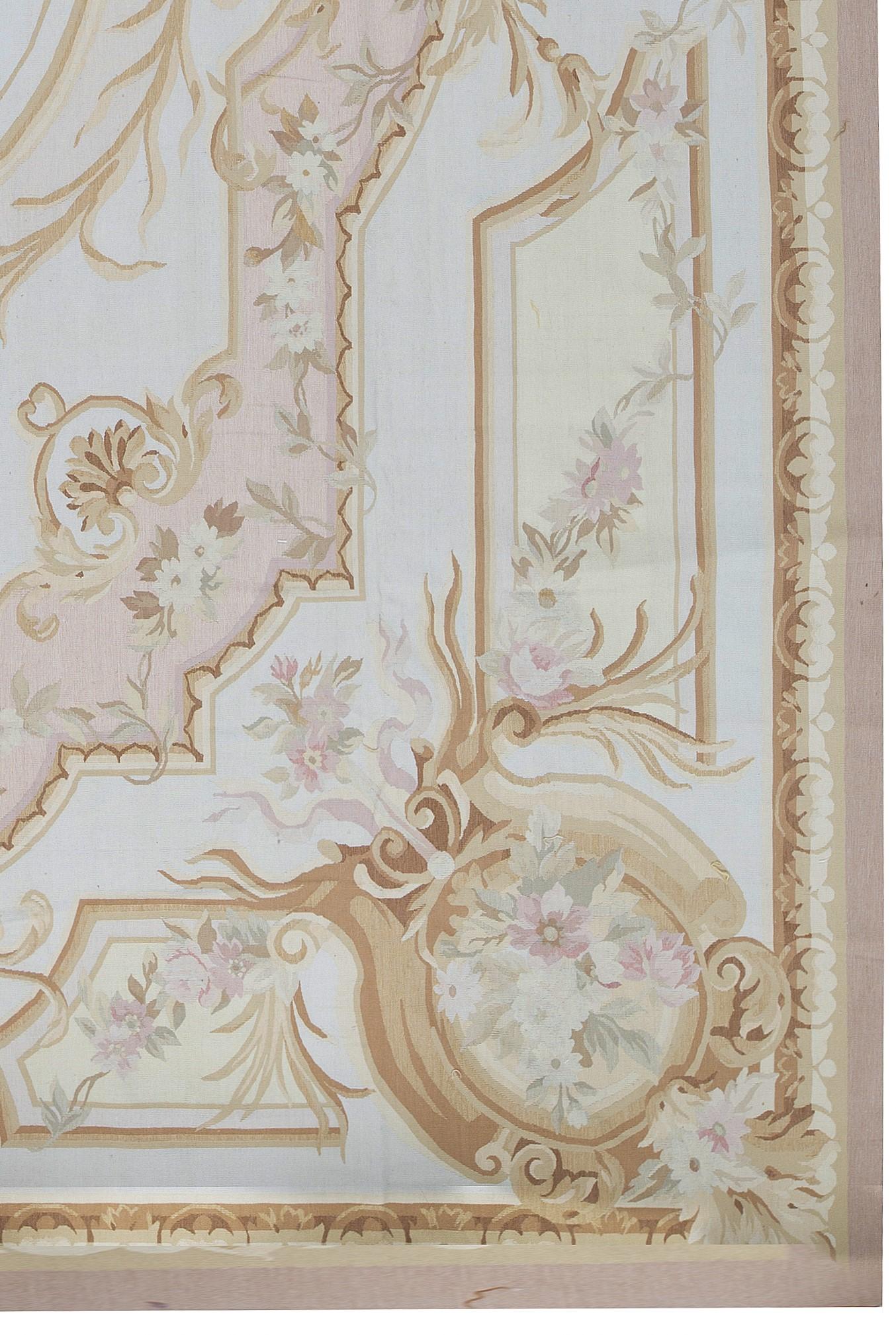 Traditioneller französischer Flachgewebeteppich im Aubusson-Stil des 17. Jahrhunderts (Chinesisch) im Angebot