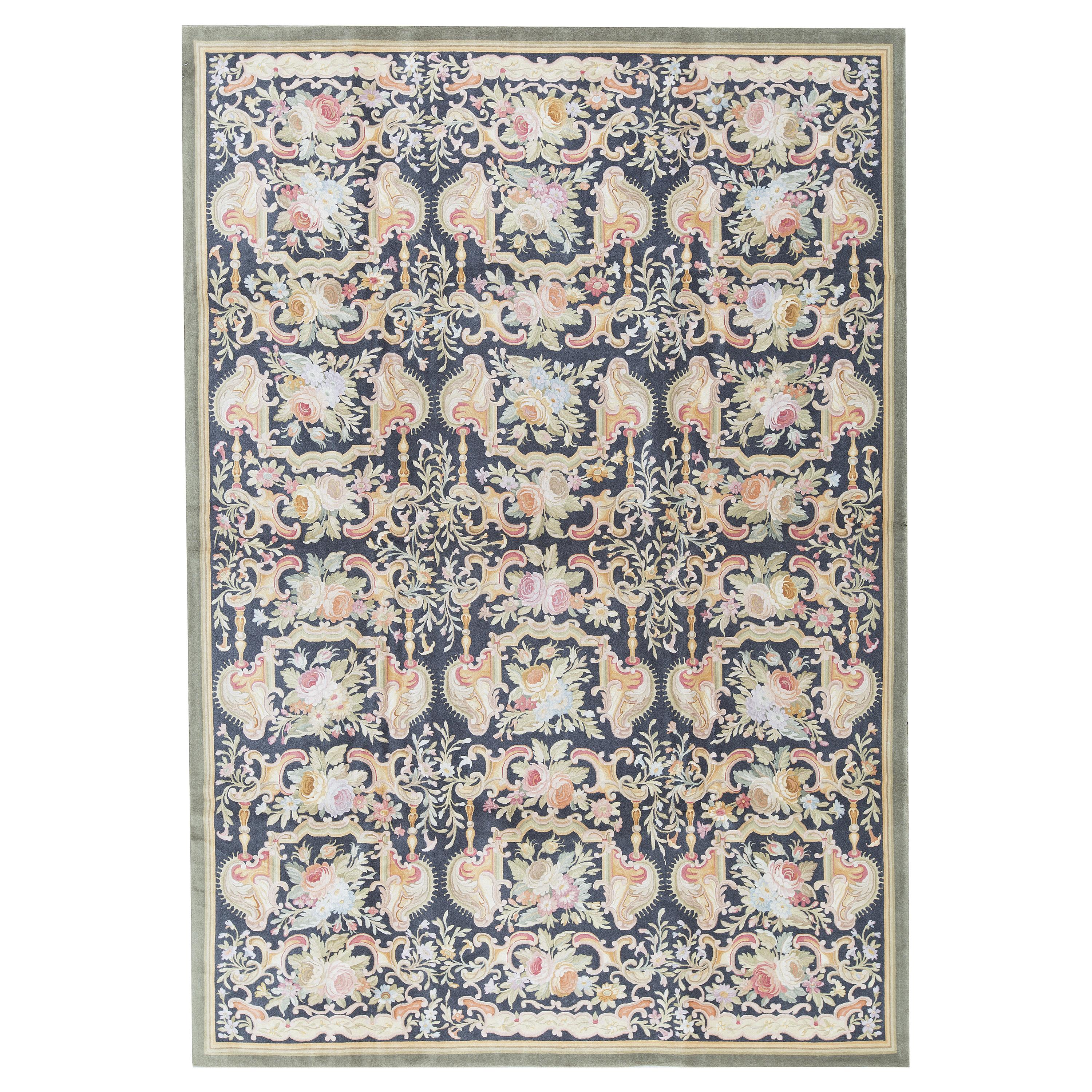 17th Century Traditional French Aubusson Style Flat-Weave Rug