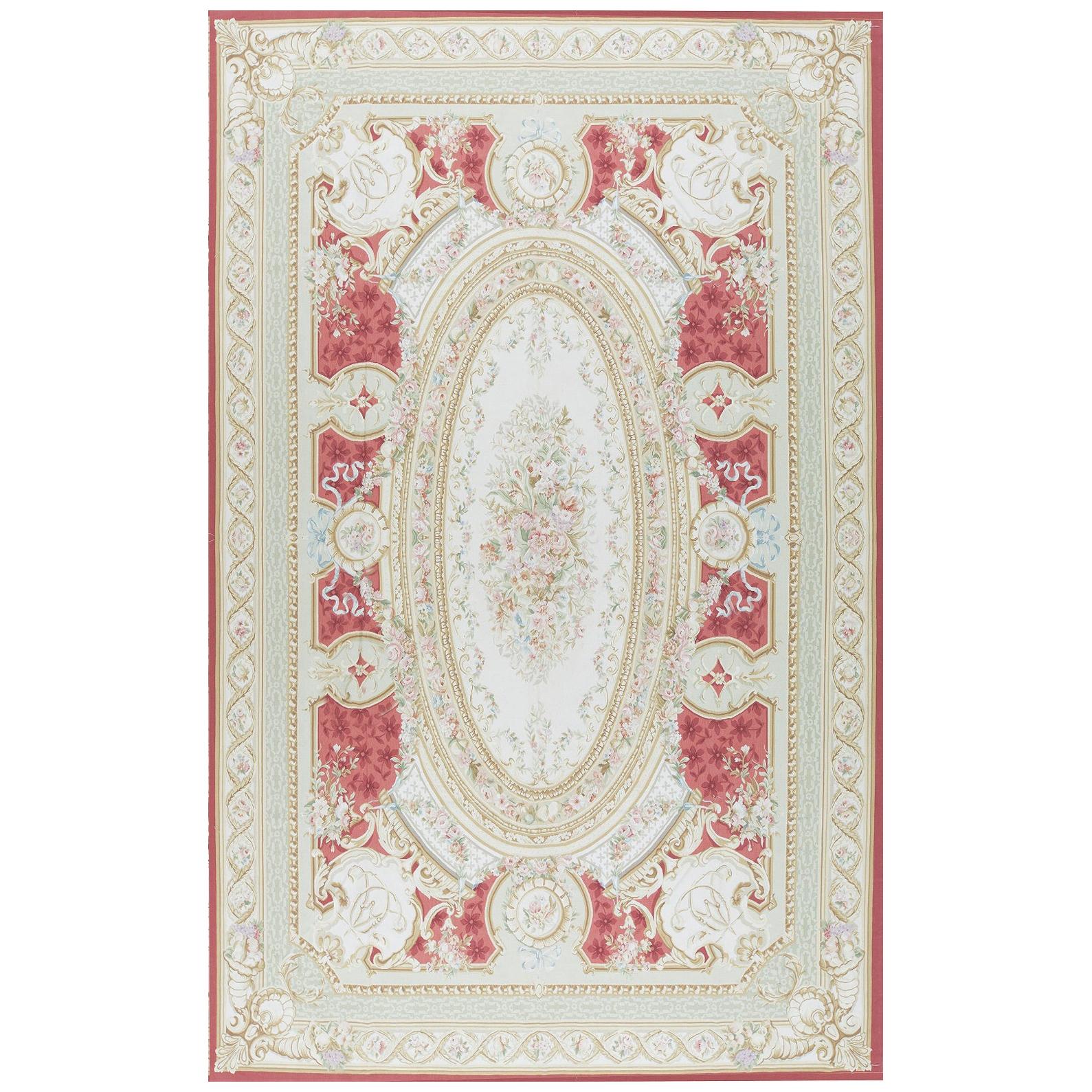 Tapis traditionnel français d'Aubusson du 17ème siècle à tissage plat en forme de tortue