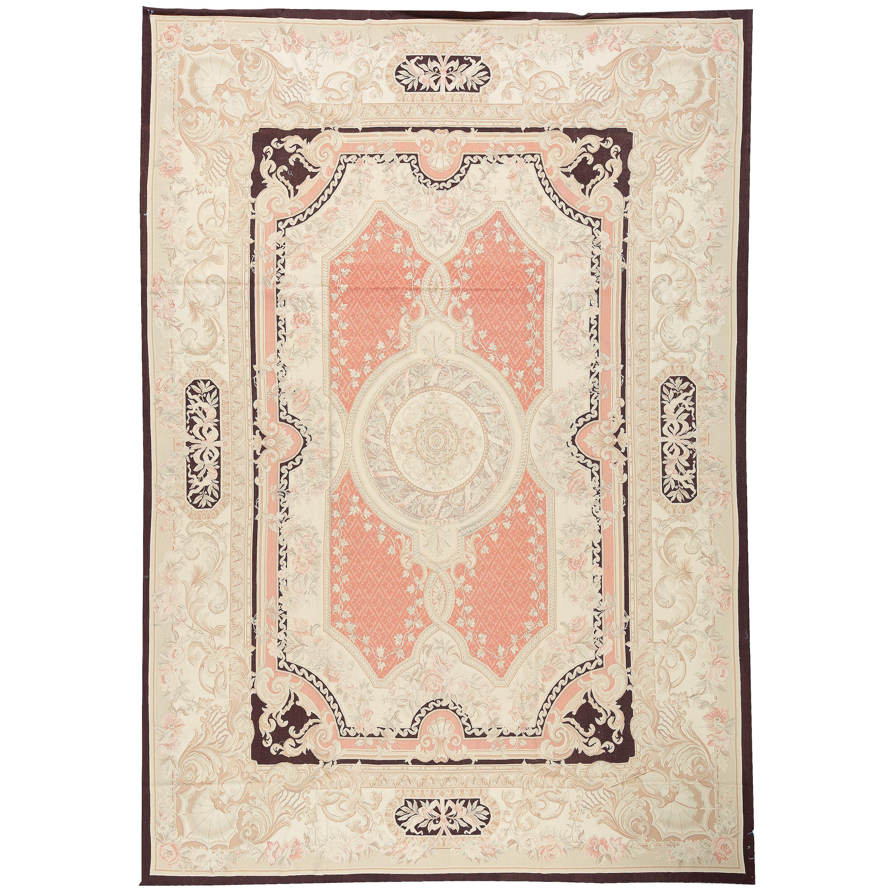 17th Century Traditional French Aubusson Style Flat-Weave Rug For Sale