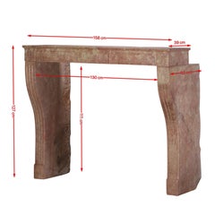 Traditional French Rose Liseron Marble Unusual Tall Fireplace Surround