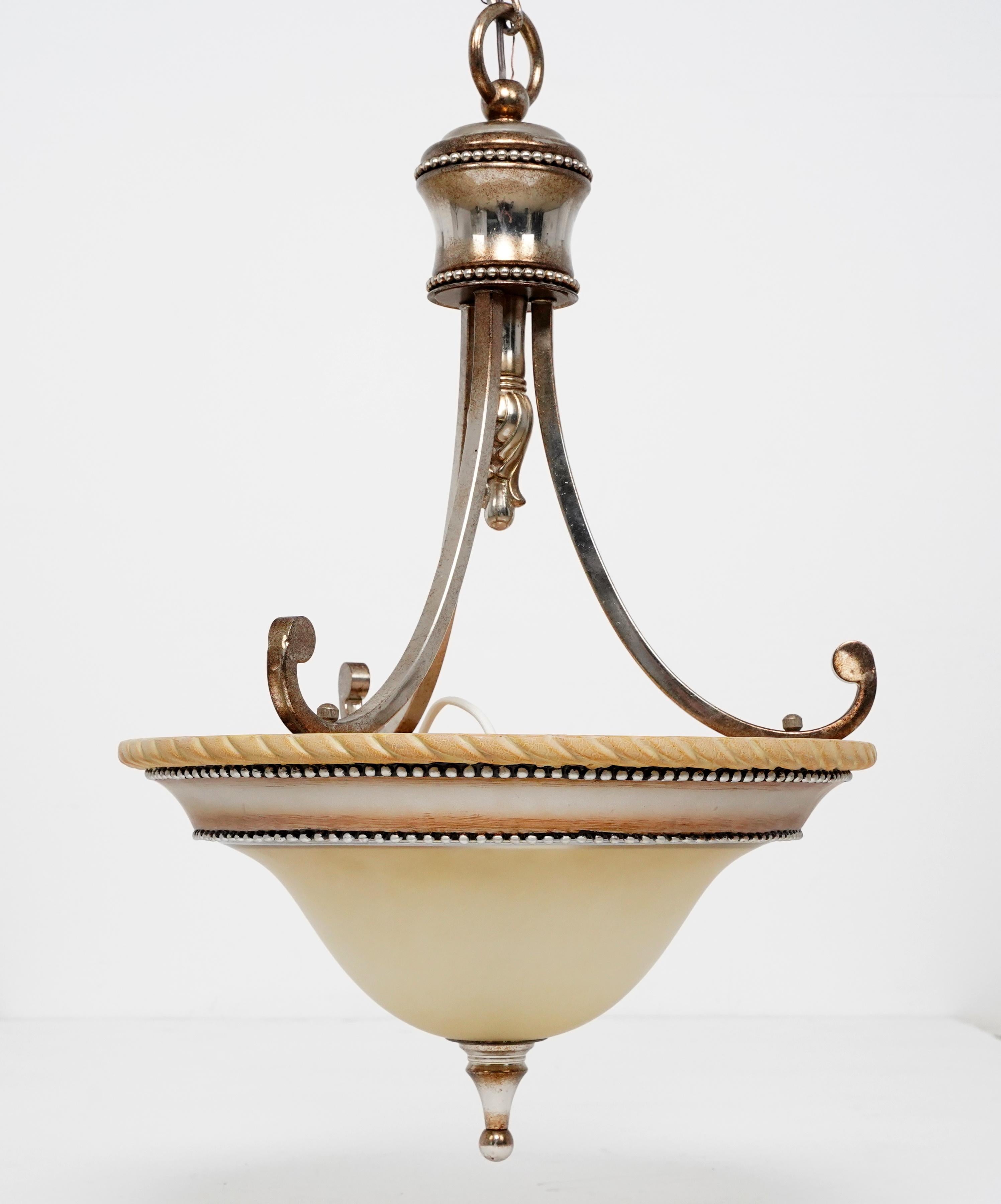 Dépoli Lampe pendante traditionnelle en verre dépoli en vente