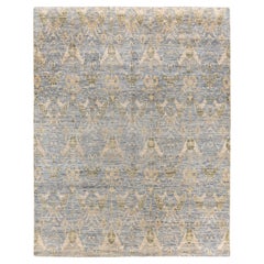 Traditional Ganga Hand Knotted Abstract Wool Gray Area Rug 8' 1" x 10' 0"