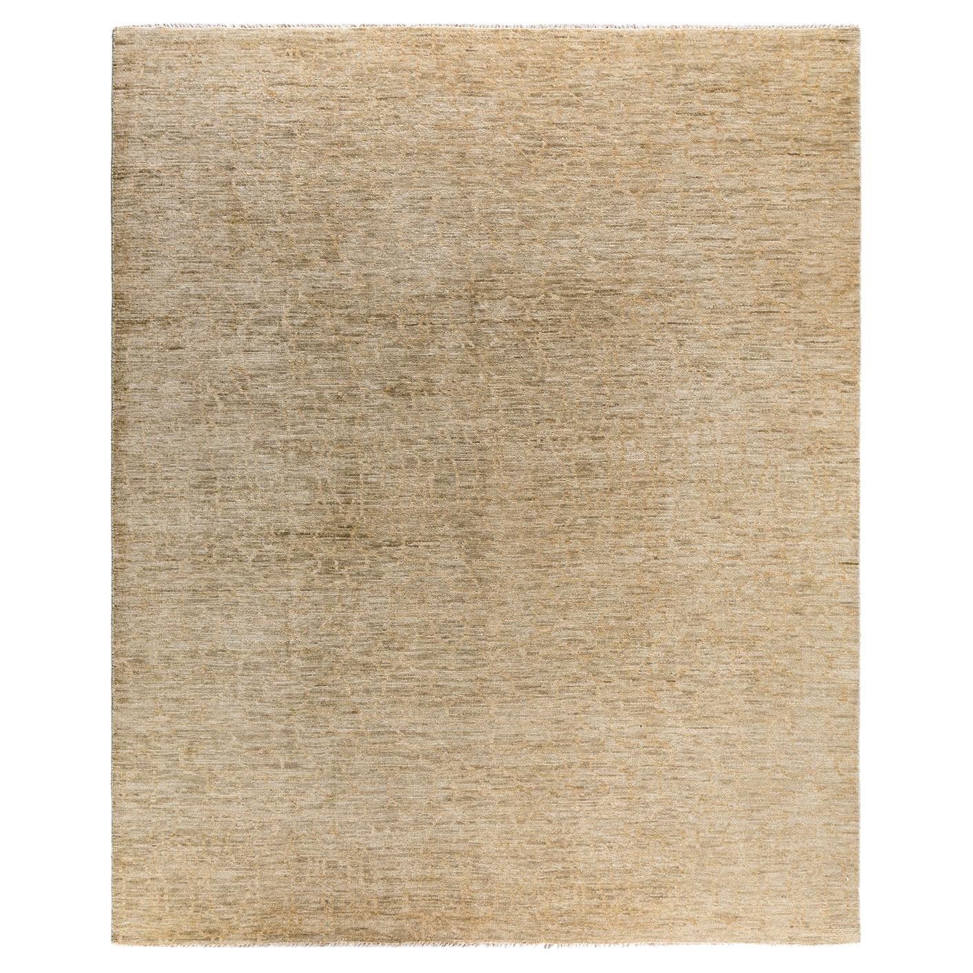 Traditional Ganga Hand Knotted Floral Wool Beige Area Rug 8' 1" x 9' 7"