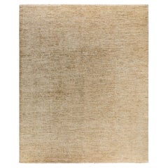 Traditional Ganga Hand Knotted Floral Wool Beige Area Rug 8' 1" x 9' 7"