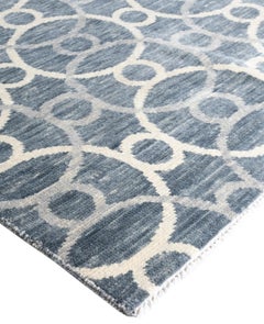 Traditional Geometric Wool Hand Knotted Gray Area Rug 9' 1" x 12' 1"
