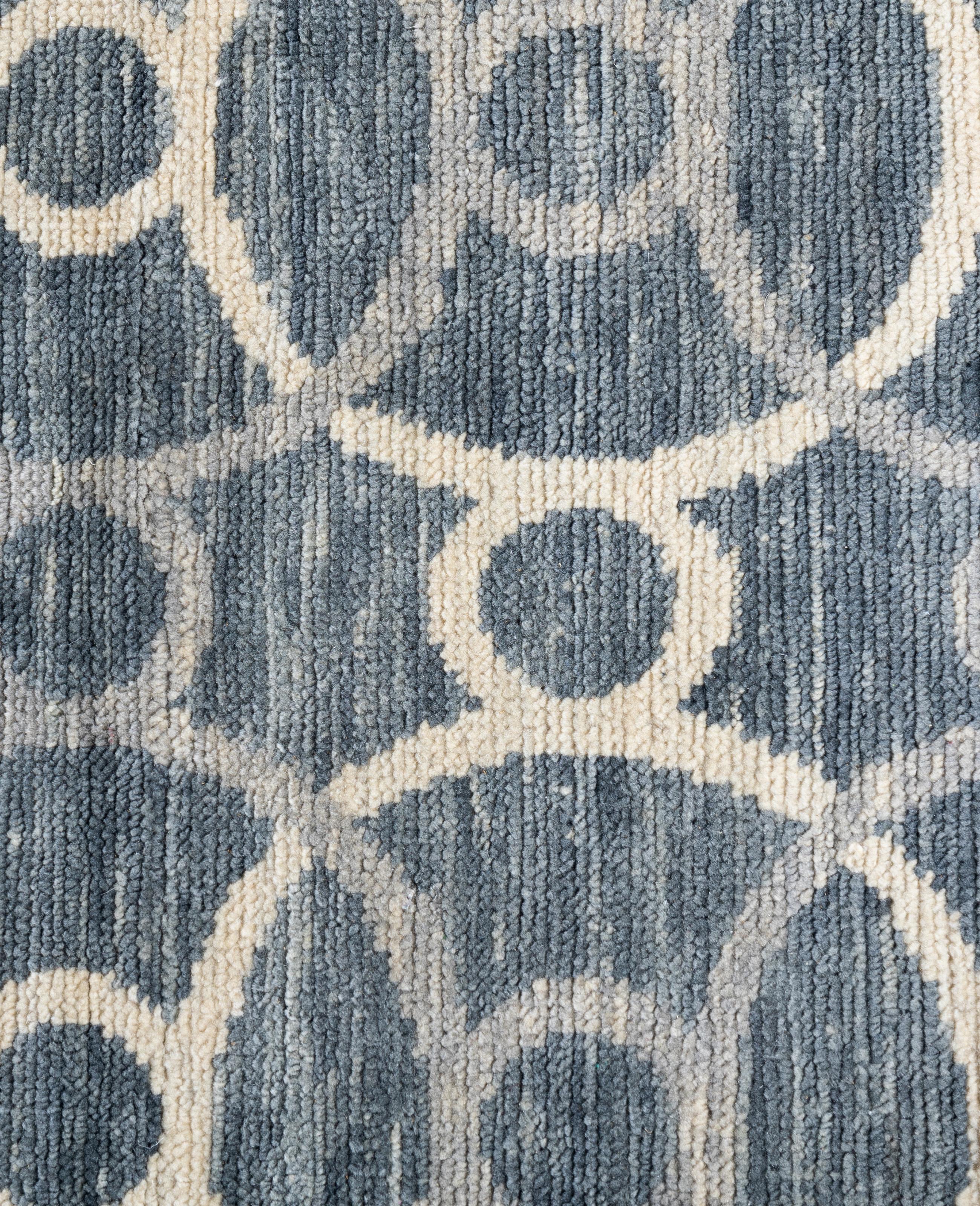 Indiano Traditional Geometric Wool Hand Knotted Gray Area Rugs 9' 1