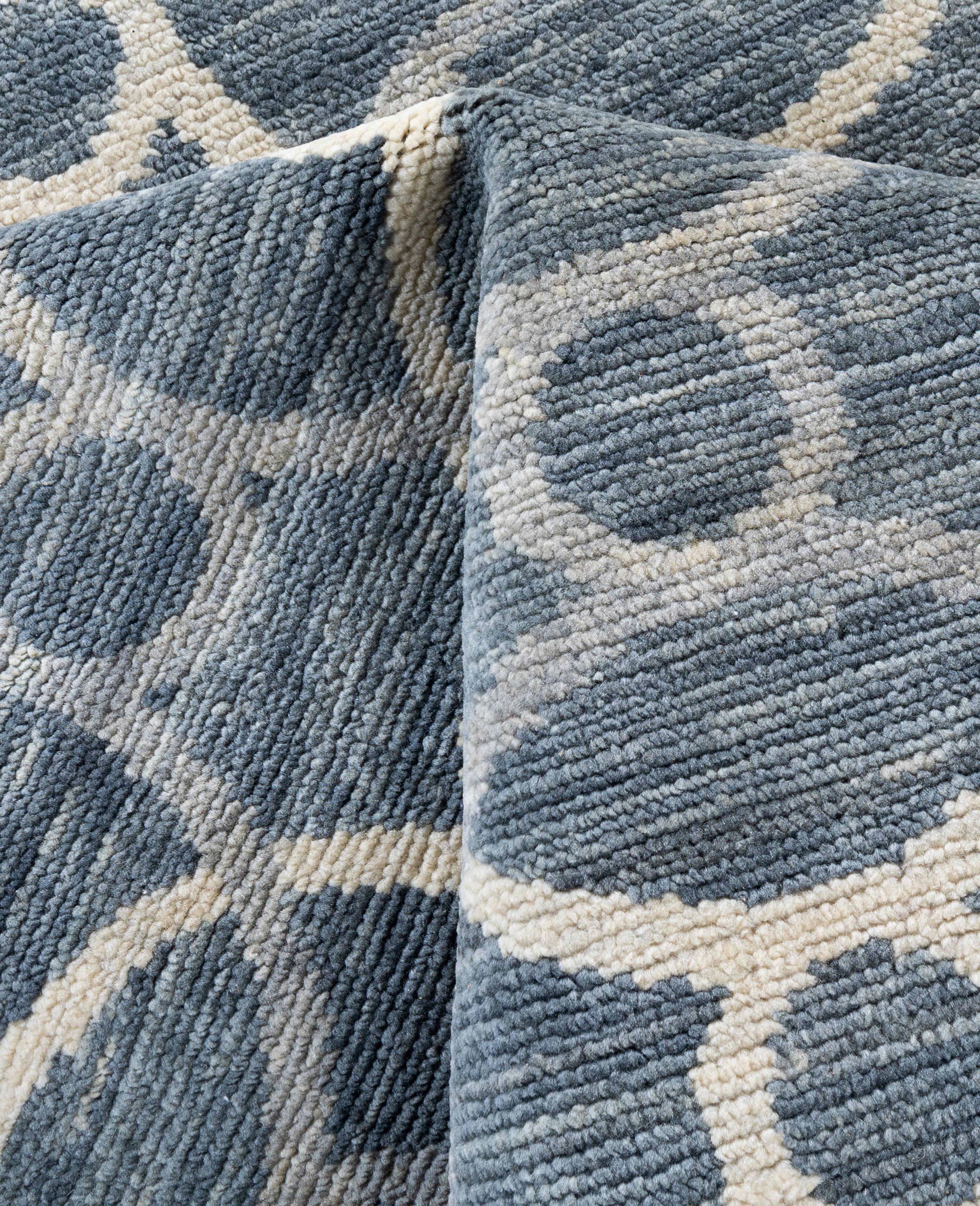 Lana Traditional Geometric Wool Hand Knotted Gray Area Rugs 9' 1
