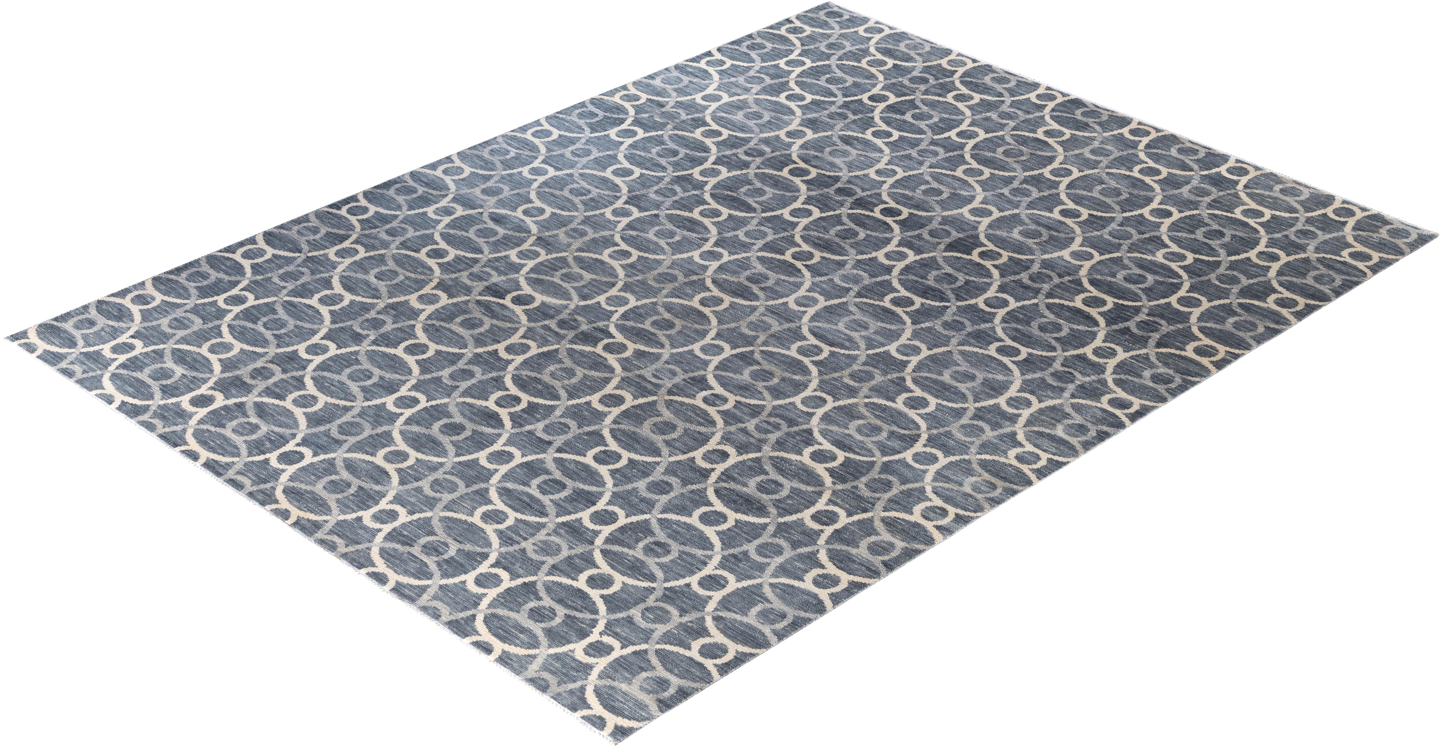 Traditional Geometric Wool Hand Knotted Gray Area Rugs 9' 1