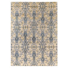 Traditional Geometric Wool Hand Knotted Ivory Area Rug 9' 1" x 12' 4"