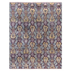 Traditional Geometric Wool Hand Knotted Purple Area Rug 8' 3" x 10' 3"