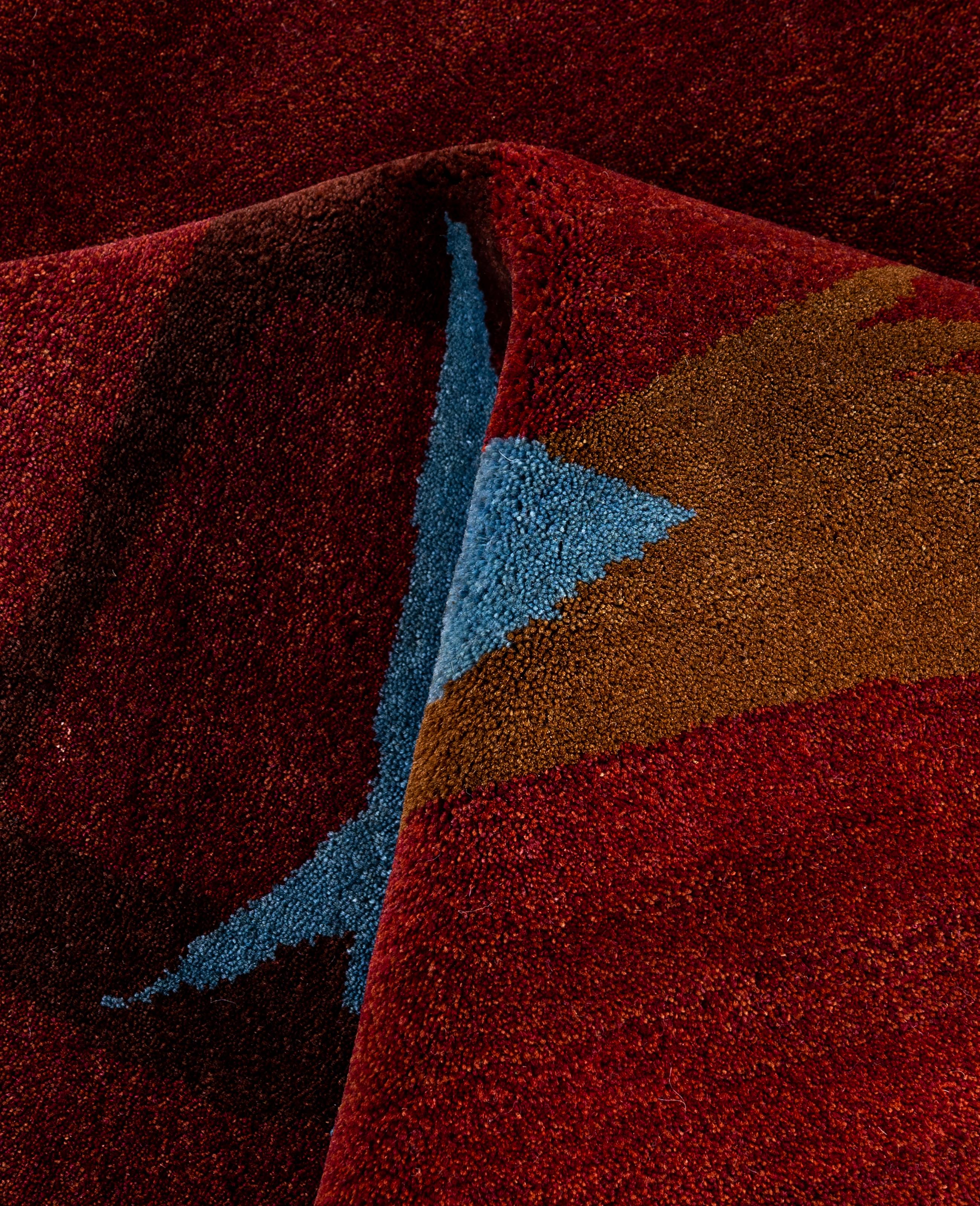 Lana Traditional Geometric Wool Hand Knoted Red Area Rugs 8' 1