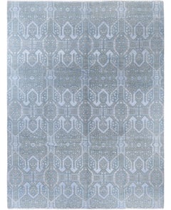 Traditioneller geometrischer handgeknüpfter Teppich aus Wolle und Seide in Beige 9' 0" x 11' 10"