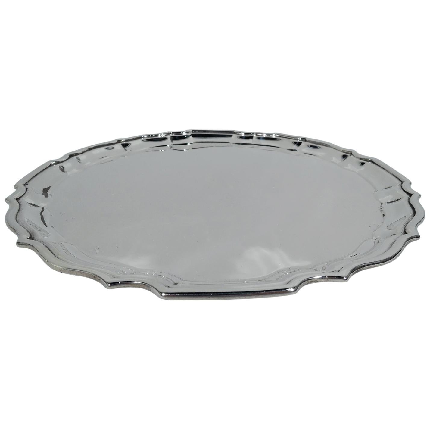Traditional Georgian Piecrust Sterling Silver Tray by Reed & Barton