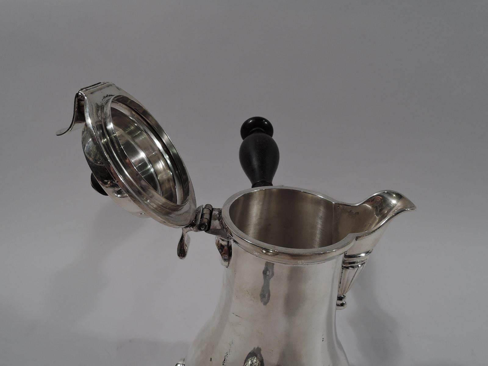 Traditional Georgian Sterling Silver Chocolate Pot by New York Maker 2