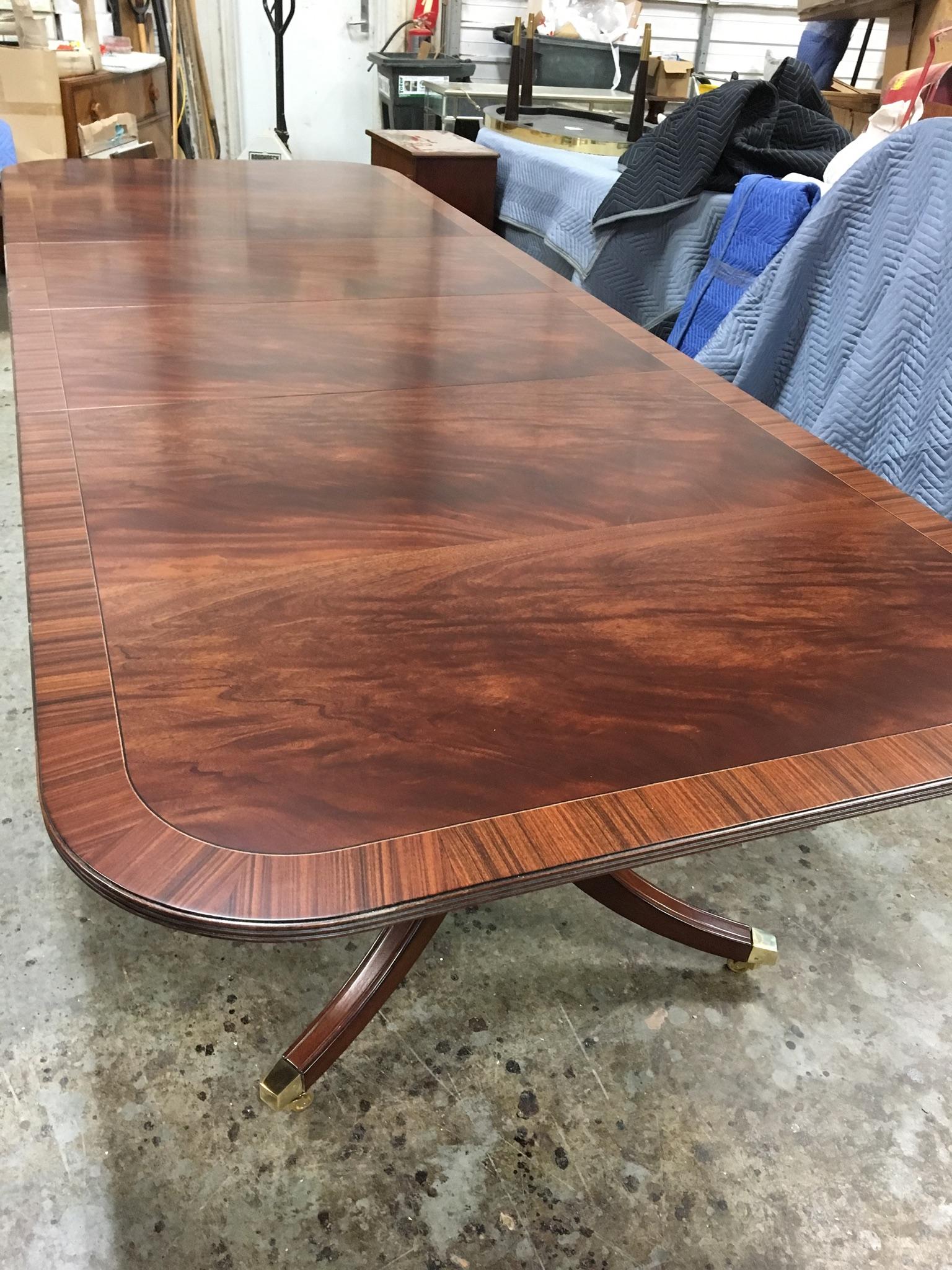 American Traditional Georgian Style Mahogany Dining Table by Leighton Hall For Sale