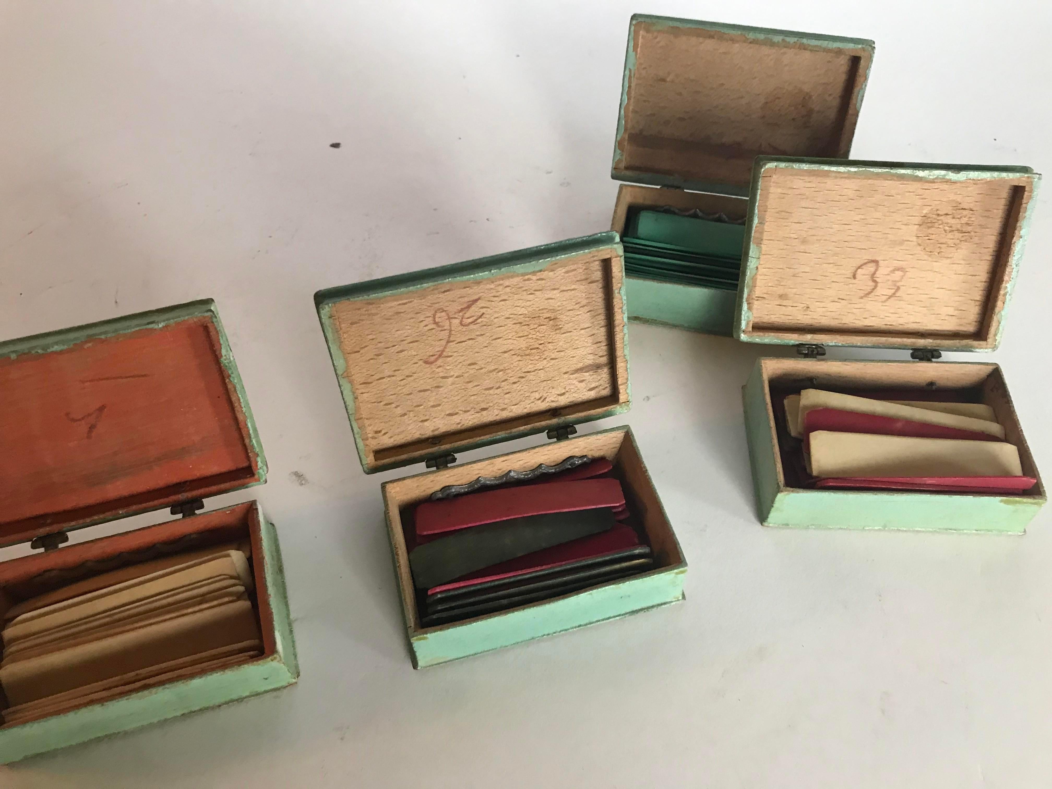 19th Century Traditional Green Dresser Boxes - Set of 4 For Sale