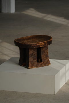 Traditional Hand-Carved African Tribal Stool, Bamileke‑Style, 20th Century