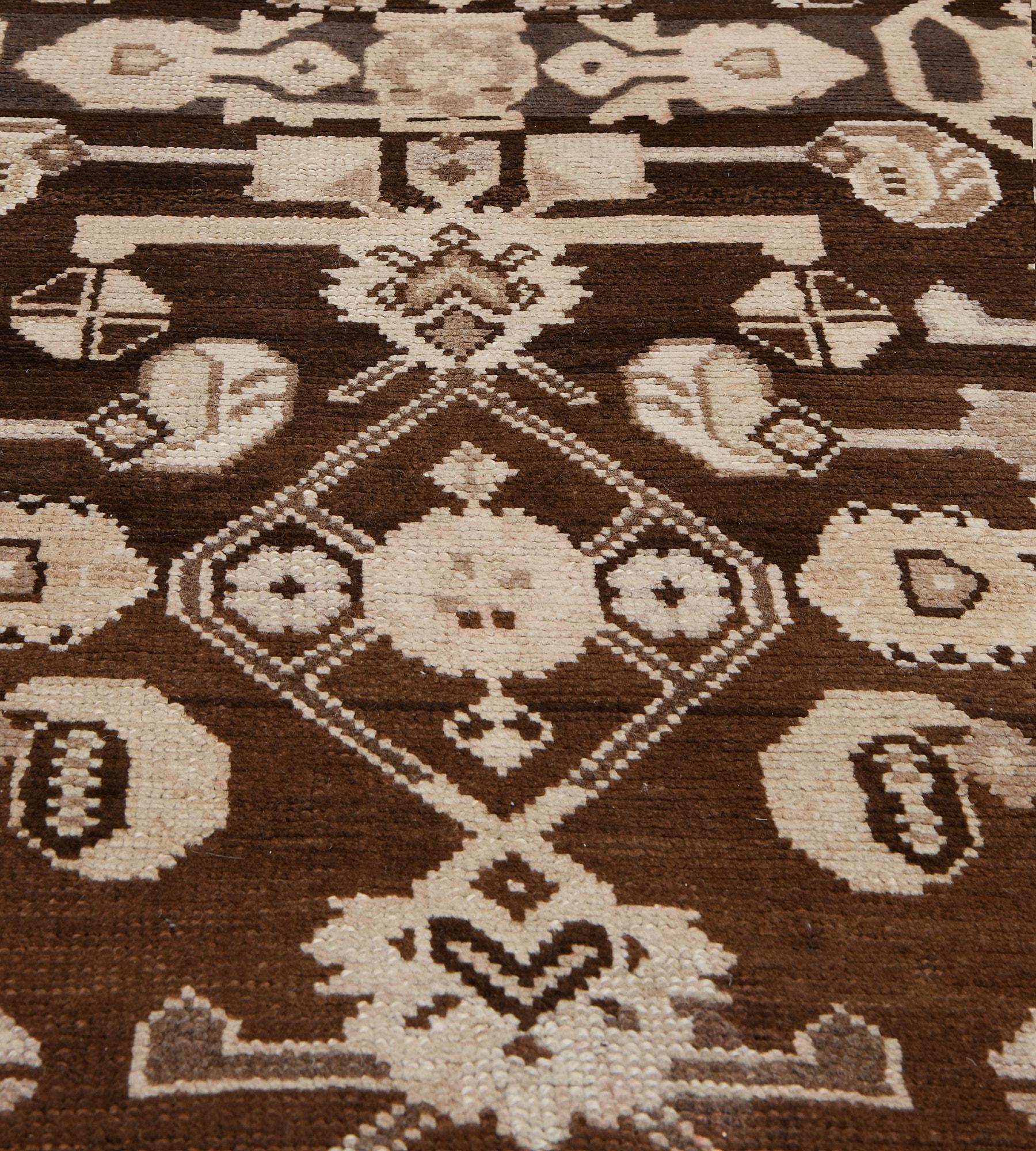 Hand-Knotted Traditional Hand Knotted Persian Karabagh Rug For Sale