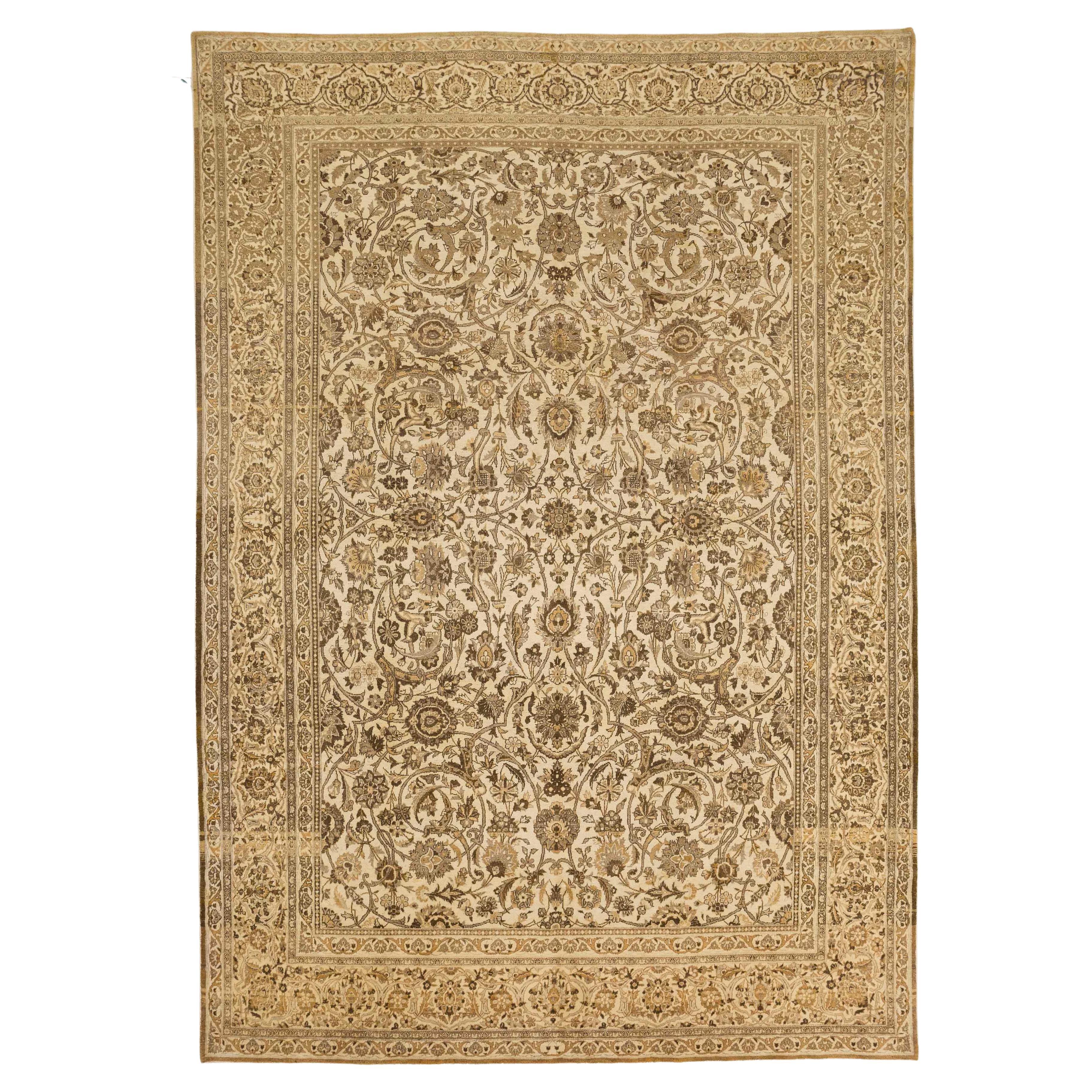 Traditional Hand Knotted Persian Tabriz For Sale