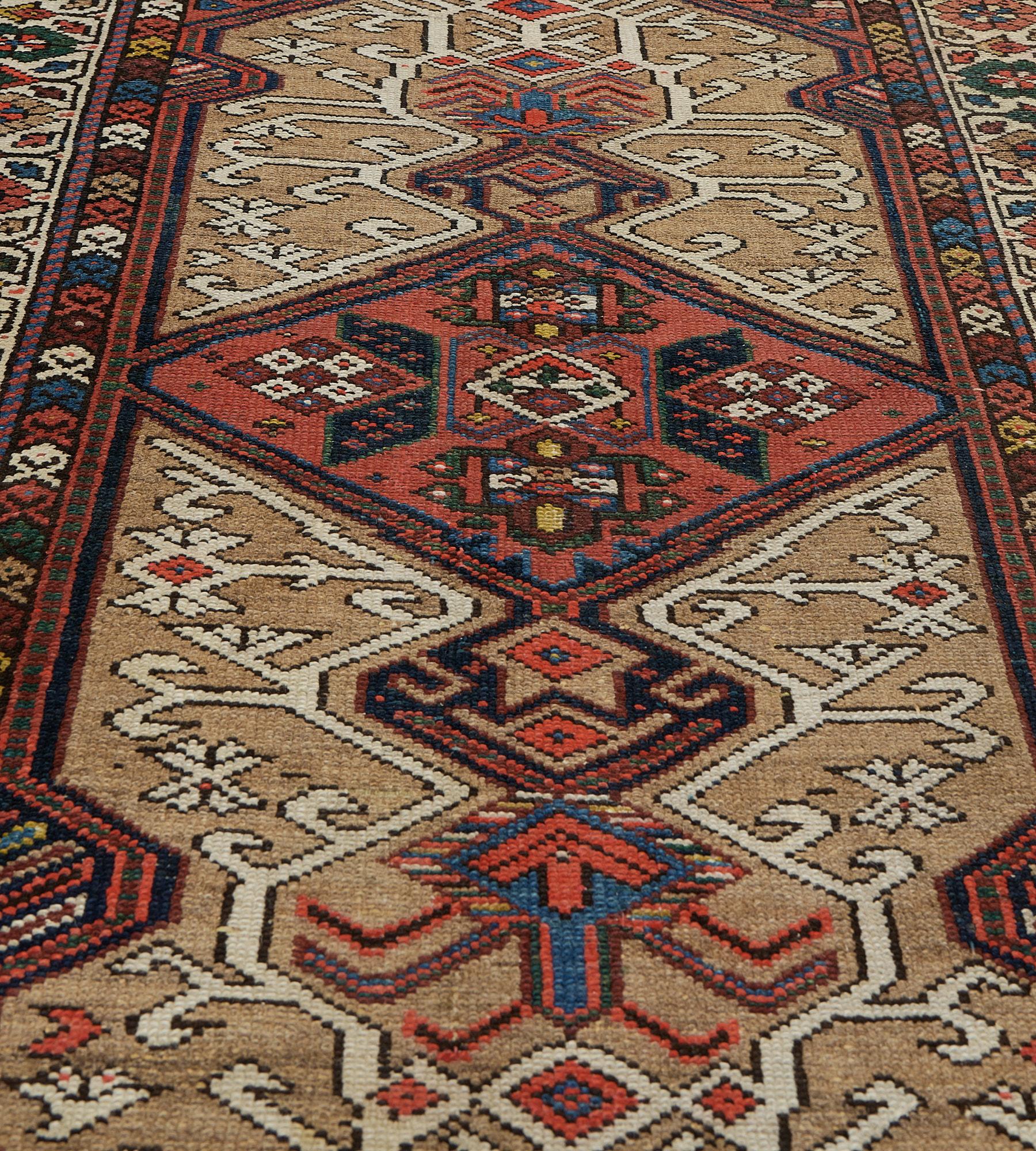 Traditional Hand-Knotted Persian Wool Serab Runner For Sale 1