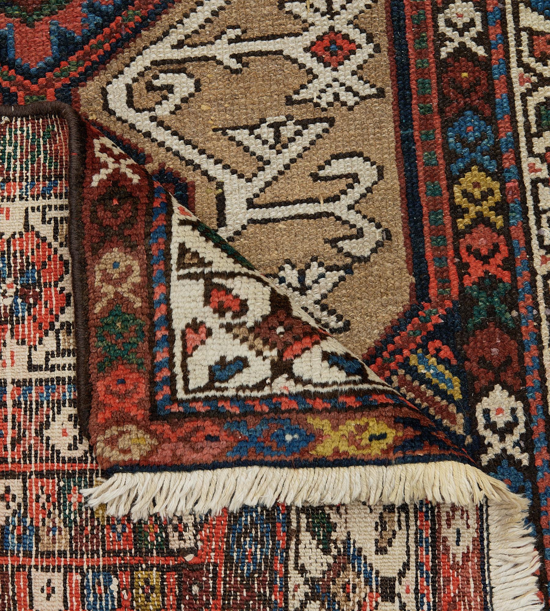 Traditional Hand-Knotted Persian Wool Serab Runner For Sale 5