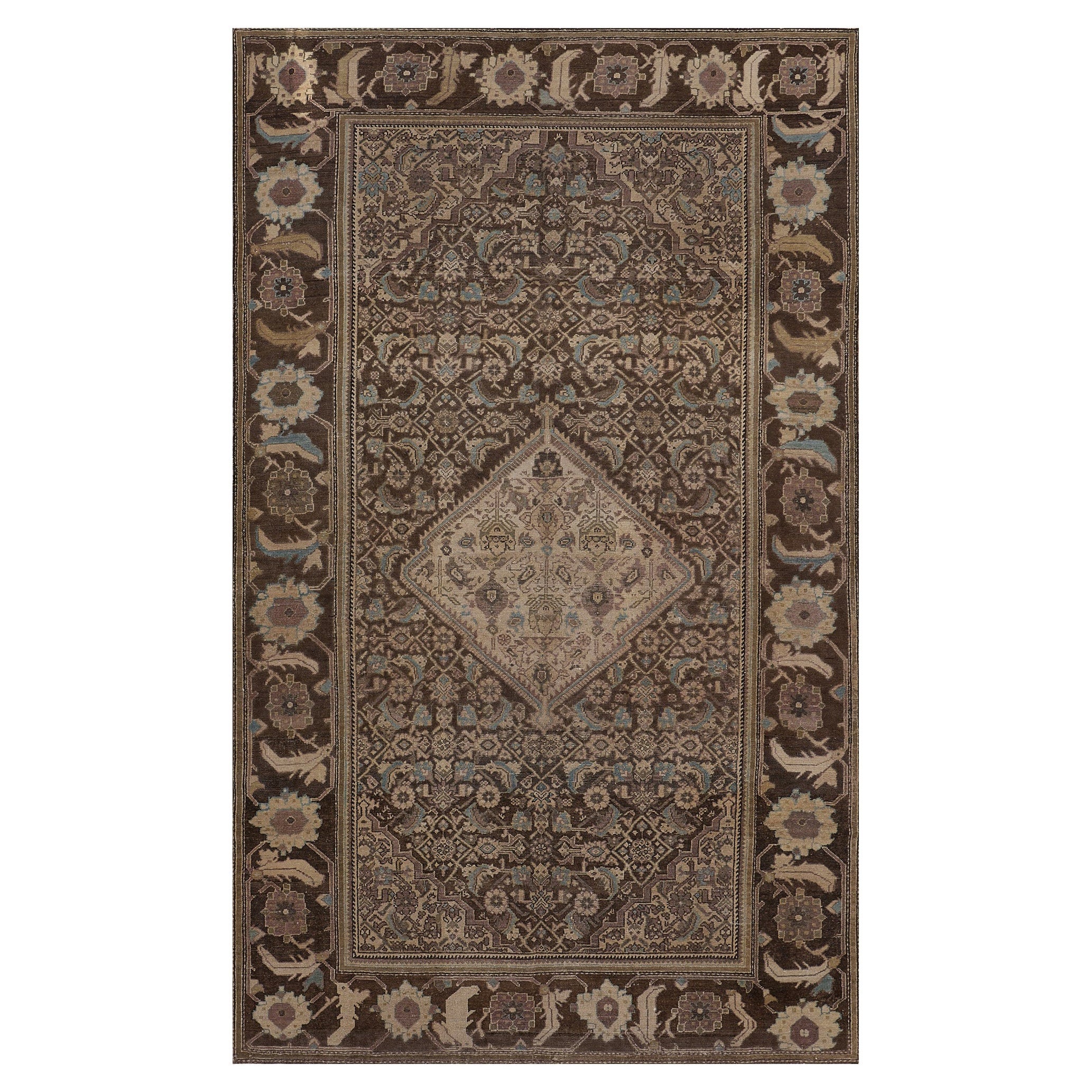 Tapis persan traditionnel en laine nouée à la main Malayer en vente