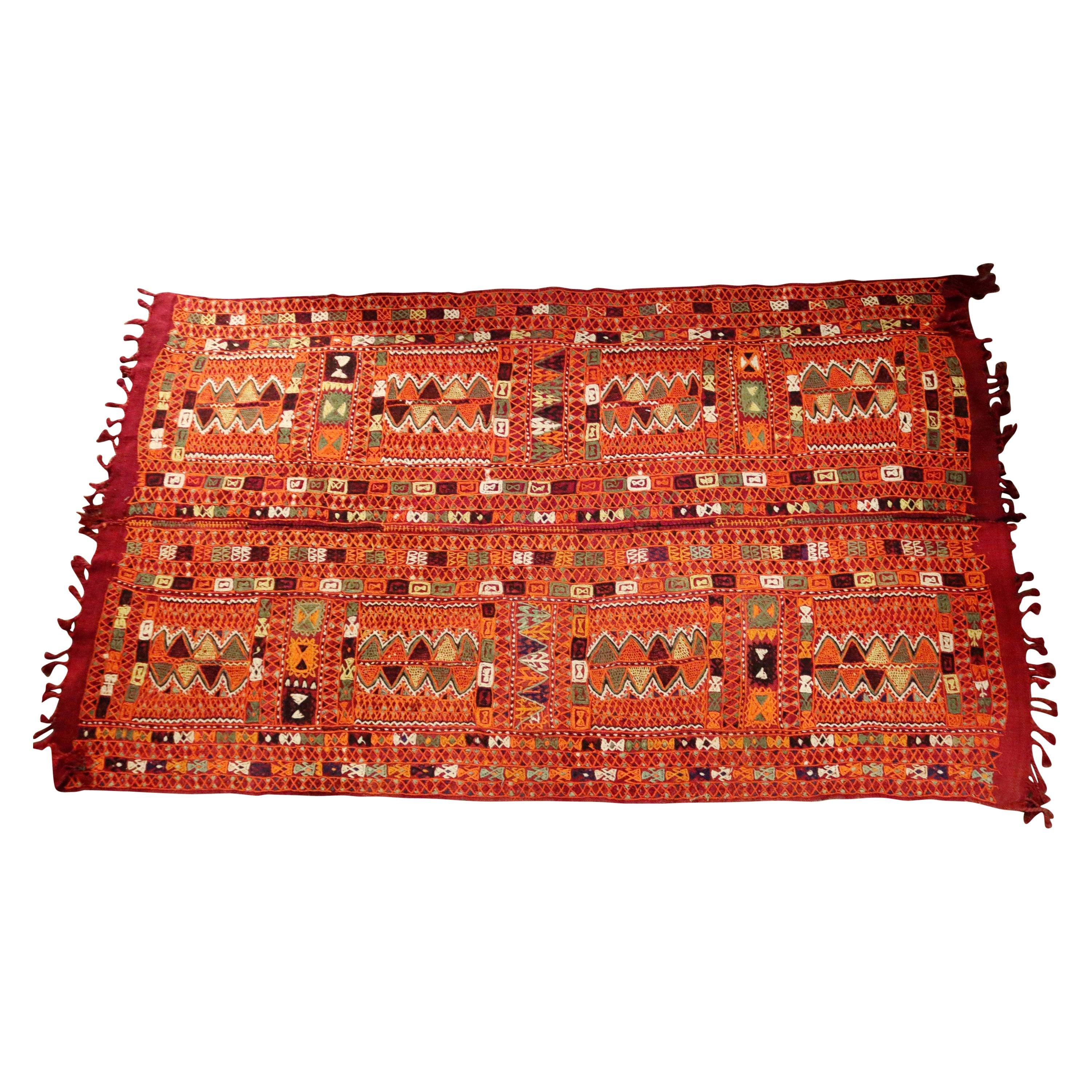 Traditional Hand Made Rectangular Area Rug Carpet Red Made in Iraq