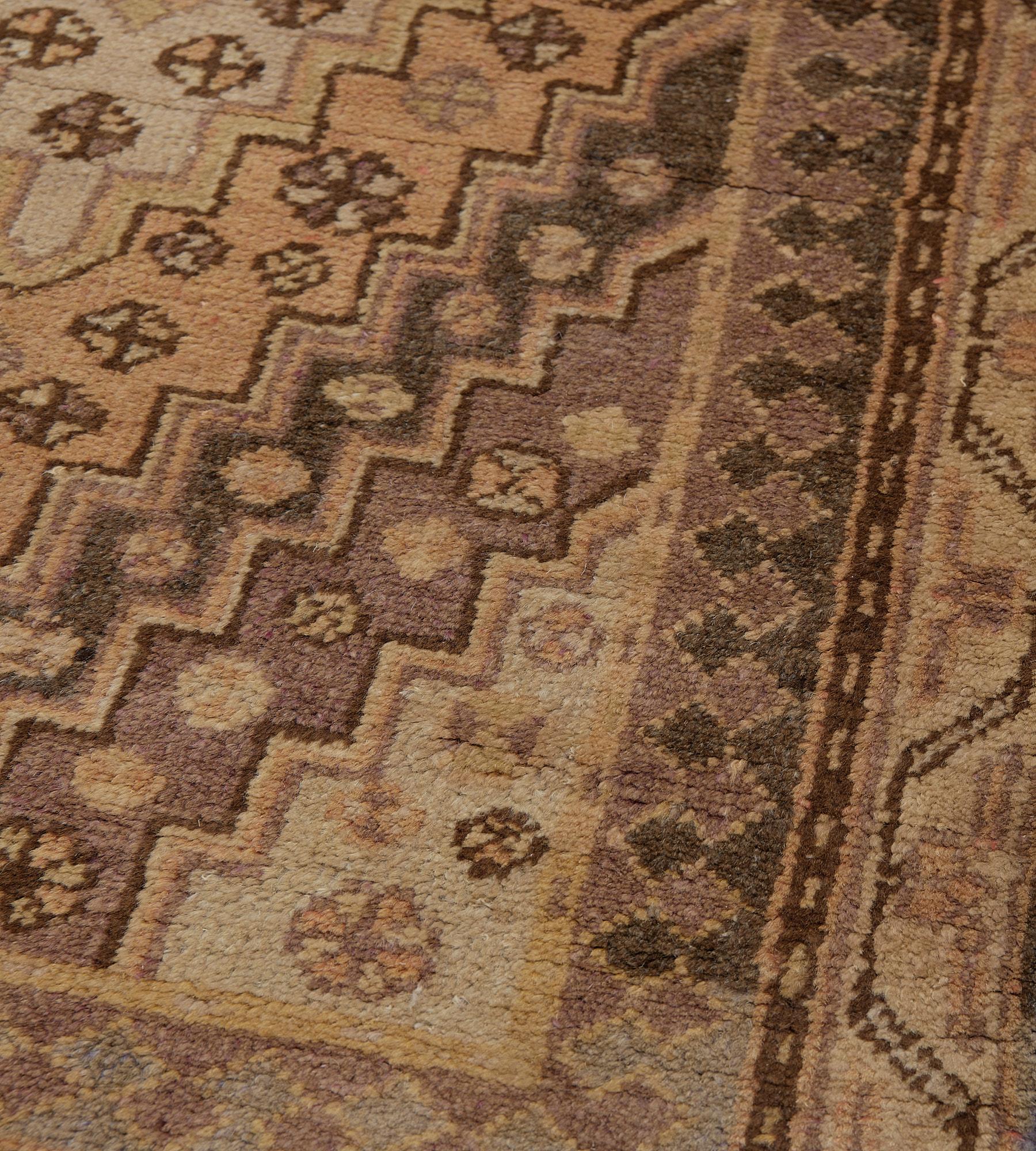 Traditional Hand-Woven Antique Stepped-Lozenge Wool Khotan Runner For Sale 1