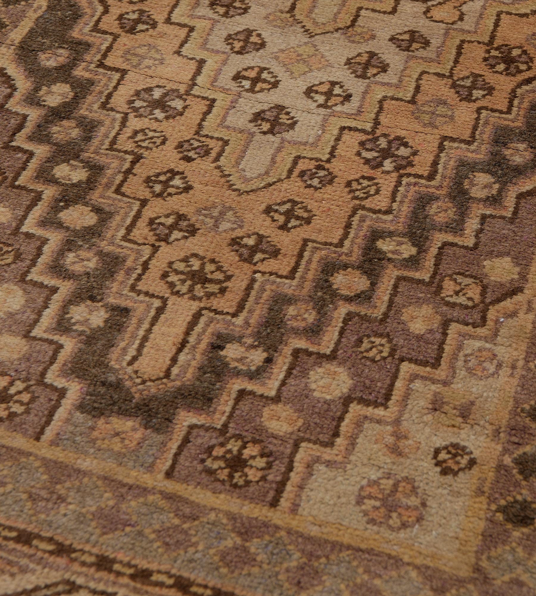 Traditional Hand-Woven Antique Stepped-Lozenge Wool Khotan Runner For Sale 2