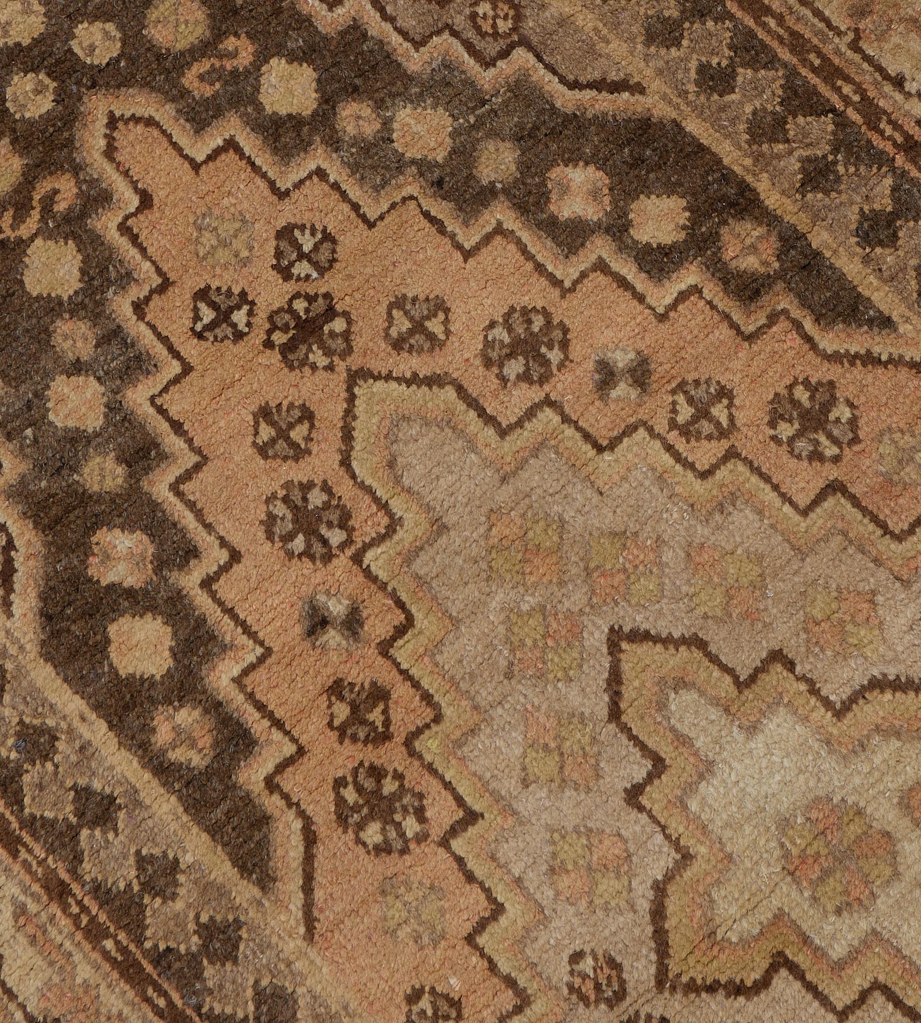 Traditional Hand-Woven Antique Stepped-Lozenge Wool Khotan Runner For Sale 3
